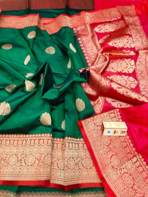Exclusive banarasi katan silk with blouse (20)