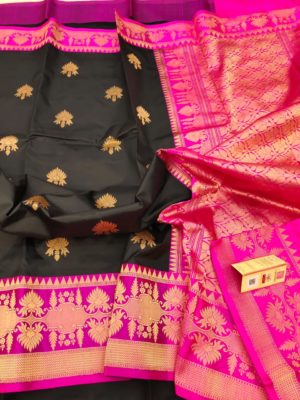 Exclusive banarasi katan silk with blouse (25)