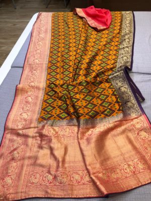 Exclusive crepe silk patola weaving sarees (1)