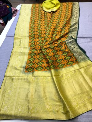 Exclusive crepe silk patola weaving sarees (3)