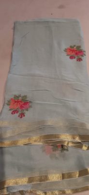 Exclusive embroided pure chiffon sarees (1)