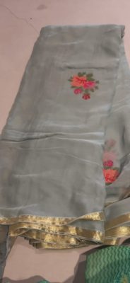 Exclusive embroided pure chiffon sarees (6)