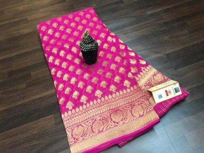 Exclusive khadi georgette sarees with blouse (12)