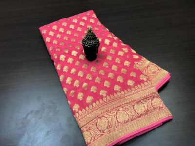 Exclusive khadi georgette sarees with blouse (14)
