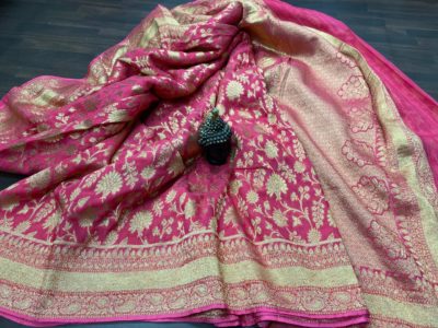 Exclusive khadi georgette sarees with blouse (4)