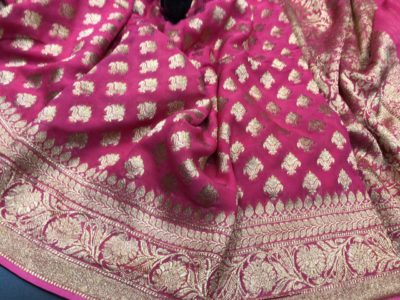 Exclusive khadi georgette sarees with blouse (7)