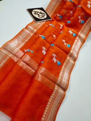Exclusive kora sarees with embroidary (13)