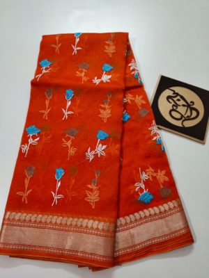 Exclusive kora sarees with embroidary (14)