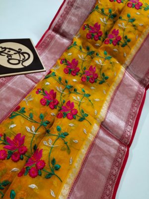 Exclusive kora sarees with embroidary (8)
