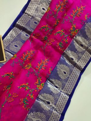 Exclusive kora sarees with embroidary (9)