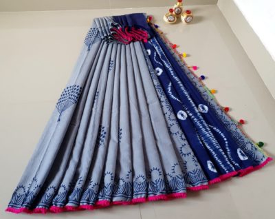 Exclusive new hand block printed votton sarees (3)