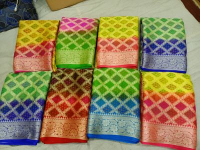 Exclusive pure handloom georgette chiffon sarees (2)