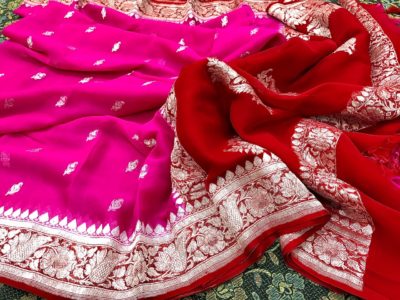 Exclusive pure khadi georget sarees with blouse (11)