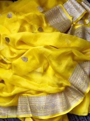 Exclusive pure khadi georget sarees with blouse (13)