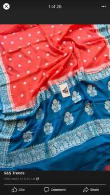 Exclusive pure khadi georget sarees with blouse (15)