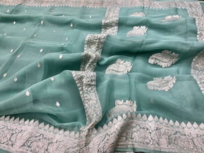 Exclusive pure khadi georget sarees with blouse (19)