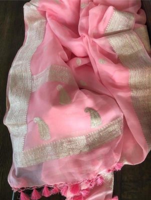 Exclusive pure khadi georget sarees with blouse (23)