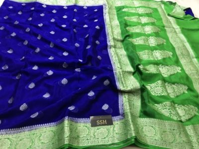 Exclusive pure khadi georget sarees with blouse (27)