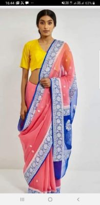 Exclusive pure khadi georget sarees with blouse (35)