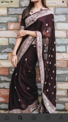 Exclusive pure khadi georget sarees with blouse (36)