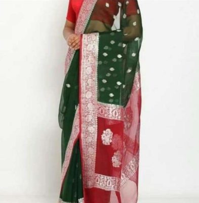 Exclusive pure khadi georget sarees with blouse (4)