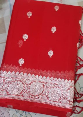Exclusive pure khadi georget sarees with blouse (47)