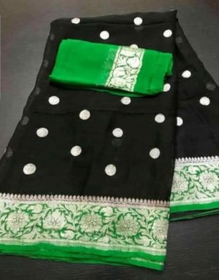 Exclusive pure khadi georget sarees with blouse (49)