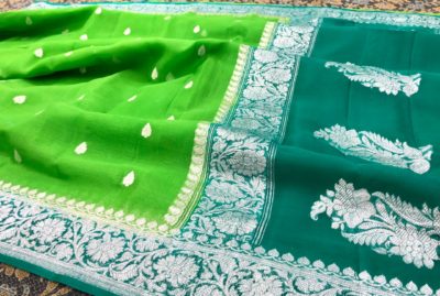 Exclusive pure khadi georget sarees with blouse (5)