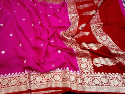 Exclusive pure khadi georget sarees with blouse (56)
