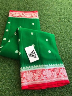 Exclusive pure khadi georget sarees with blouse (61)