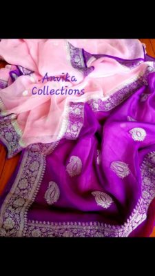 Exclusive pure khadi georget sarees with blouse (64)