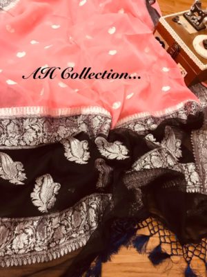 Exclusive pure khadi georget sarees with blouse (66)