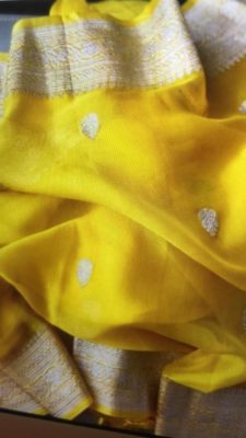 Exclusive pure khadi georget sarees with blouse (67)