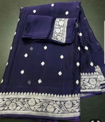Exclusive pure khadi georget sarees with blouse (7)