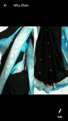 Exclusive pure khadi georget sarees with blouse (70)