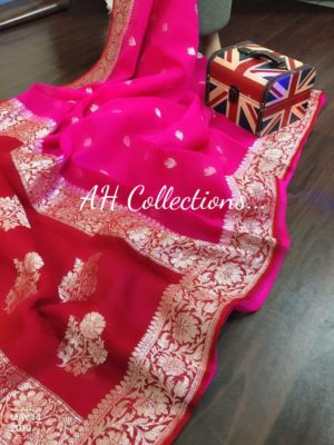 Exclusive pure khadi georget sarees with blouse (73)