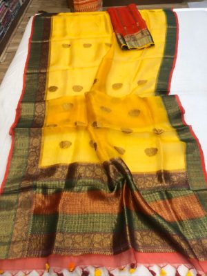 Exclusive pure kora silk weaving sarees (1)