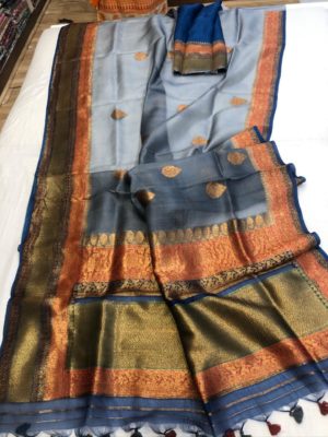 Exclusive pure kora silk weaving sarees (2)