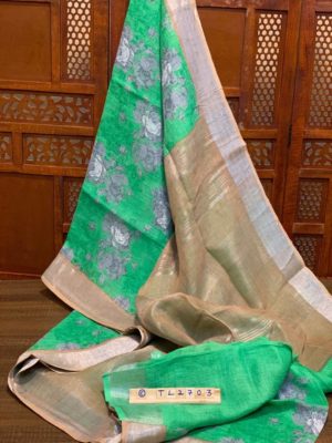 Handloom special linen printed sarees (11)