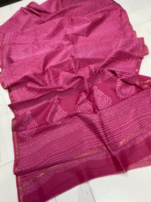 Latest chanderi handblock printed sarees (5)
