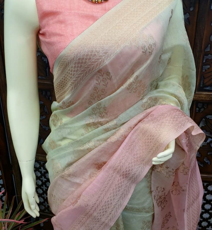 Latest double shaded soft silk cotton sarees (7)