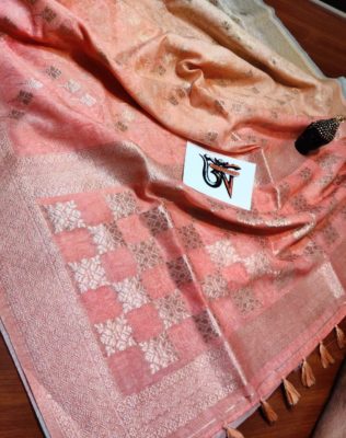 Latest linen kora 4 d print zari sarees (10)