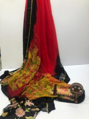 Latest pure chiffon sarees with blouse (5)