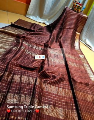 Latest pure matka silk checks sarees (35)