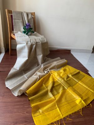 Latest pure tussar silk tie and die sarees (4)