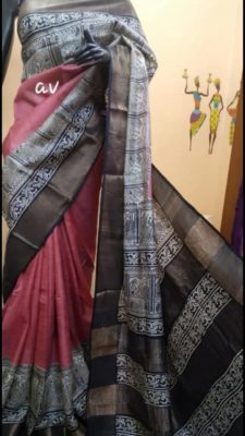 Latest pure zari tussar sarees with blouse (10)
