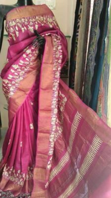 Latest pure zari tussar sarees with blouse (7)