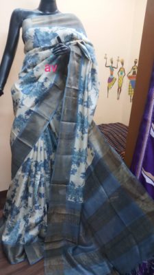 Latest pure zari tussar sarees with blouse (8)