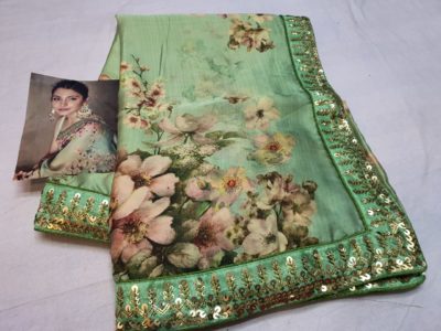 Latest satin sarees with digital prints (1)