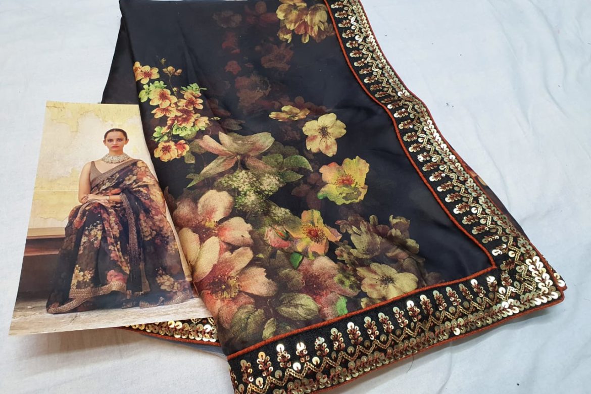 Latest satin sarees with digital prints (3)